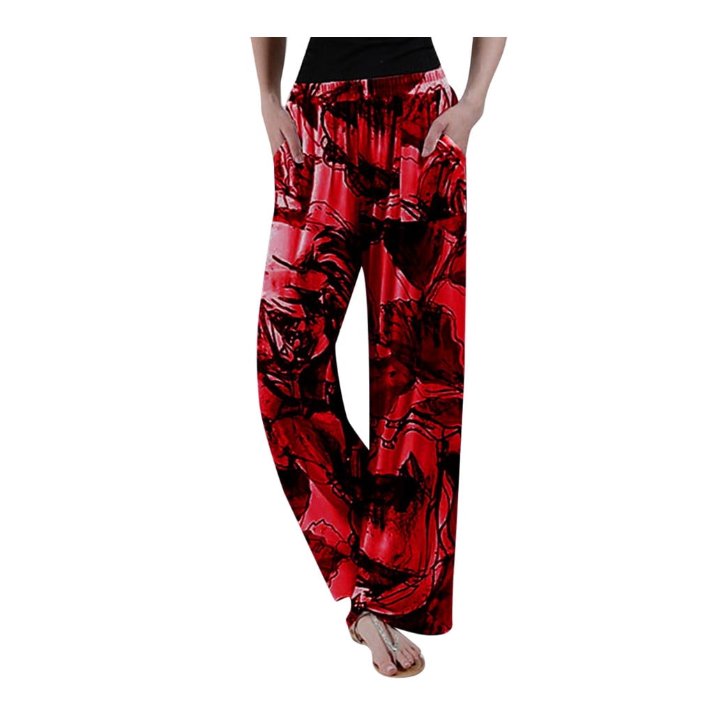 Clearance Womens Casual Print Sweatpants Trousers Long Pants Loose