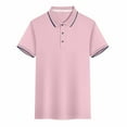 thumbnail image 1 of Womens Clothing Homenesgenics Woman Clothes under $5 Women's Solid Sports Dry Shirt Men's and Women's Short Sleeve V-Neck Tops/Shirt Pink S, 1 of 8