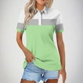 thumbnail image 1 of Womens Clothing Homenesgenics Womens Tops under $10 Fashion Women's Casual Comfortable Print Short Sleeved Turndown Collar Button Blouse T-Shirt Tops Green XXXL, 1 of 5