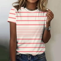 Womens Clothing Homenesgenics Womens Tops under $5 Women's Casual Letter Print Pullover Short Sleeve T-Shirt Shirt Beige S