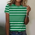 thumbnail image 1 of Womens Clothing Homenesgenics Womens Tops under $5 Women's Casual Letter Print Pullover Short Sleeve T-Shirt Shirt Green XXXL, 1 of 4