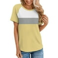 thumbnail image 1 of Womens Clothing Homenesgenics Womens Tops under $5 Women's Fashion Round Neck Short Sleeves Casual T-Shirt Tops Yellow S, 1 of 5