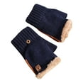 Clearance! Womens Gloves Winter Plush Half Finger Thickened Open Finger