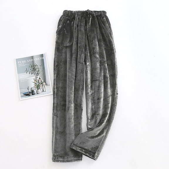 Womens Plush Pajama Pants Drawstring Fuzzy Flannel Pj Pants Lounge Bottoms Sleepwear Velvet Home Pants with Pockets