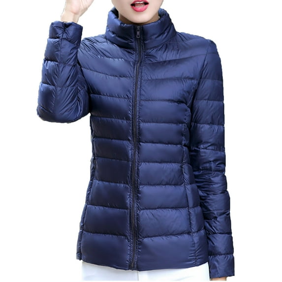 Clearance Womens Puffer Jacket 2022 Winter Warm Packable Down Jacket Lightweight Slim Fit Jacket Short Down Coat