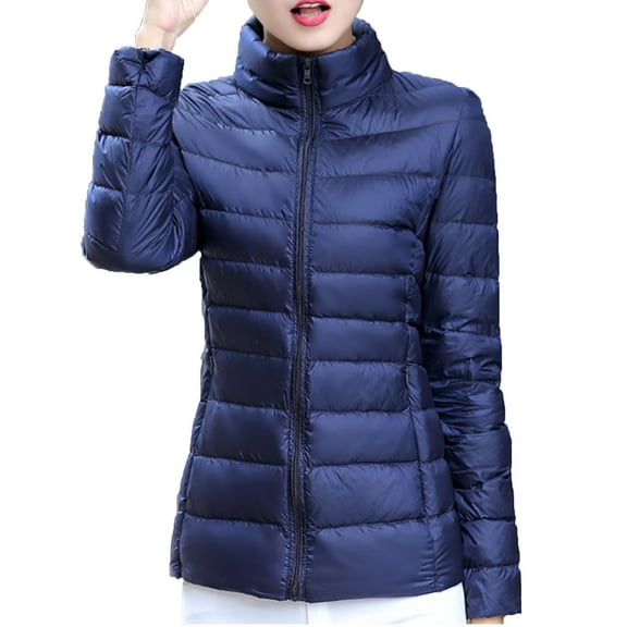 Clearance Womens Puffer Jacket 2022 Winter Warm Packable Down Jacket Lightweight Slim Fit Jacket Short Down Coat