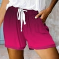 thumbnail image 1 of Clearance Womens Shorts Summer Gradient Print Elastic Waist Drawstring With Pockets Straight Leg Shorts Workwear, 1 of 5