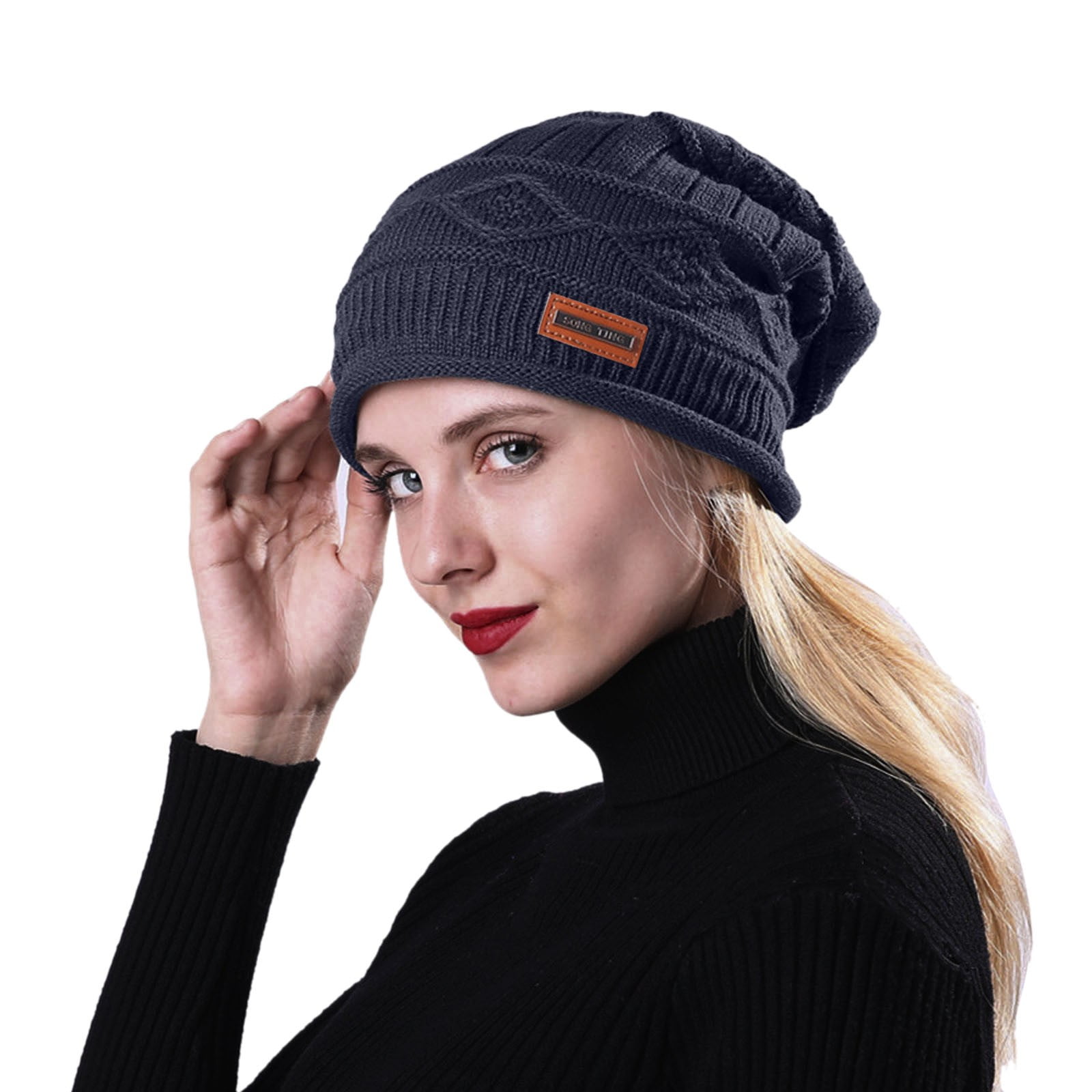 Clearance! Womens Winter Warm Knitted Hat Wool Ski Hat Sun Hat Knitted