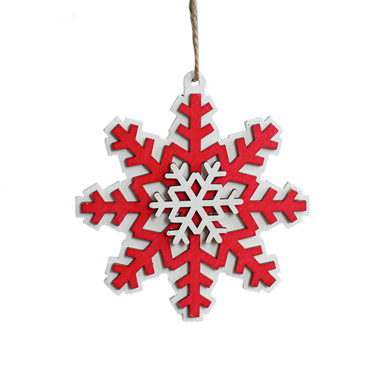Lights4fun Set Di 12 Fiocchi Di Neve In Legno Per Decorazione Albero Di Natale – Color Crema E Oro, Stile Shabby Chic