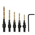 thumbnail image 1 of Clearance Woodworking Tools under $5,Set Countersink Bit Drilling Woodworking Drill Drill Pilot Holes 5Pcs Tools & Home Improvement, 1 of 7