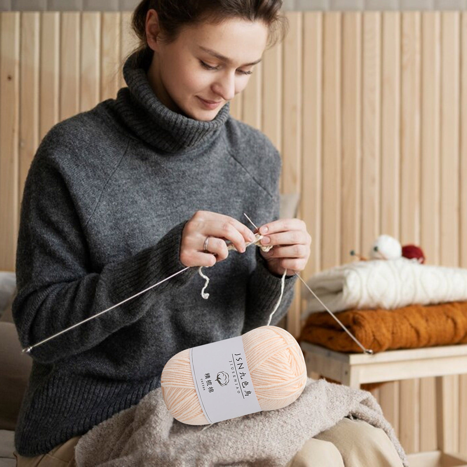 Clearance, Wool Yarn Hwkond 4 Strands Of Combed Milk Cotton Thread Diy ...