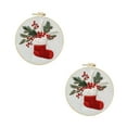 Clearance Woolen Needle 2Pcs Christmas Embroidery Kit Adults Kids Diy