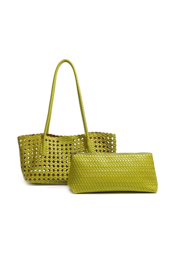Clearance Woven Tote Bag,Gifts for Women,Woven Shoulder Bag for Women, Fashion Top Handle Soft Vegan Leather Shopper