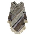 thumbnail image 1 of Clearance Wraps Women Nationl Print Colourful Splice Poncho with Tassels Knitted Shawl Scarf Fringed Wraps Pashminas Sweater Pullover Cape Gifts for Women Sweater Tassel Hem Shawl Wrap Cloak, 1 of 3