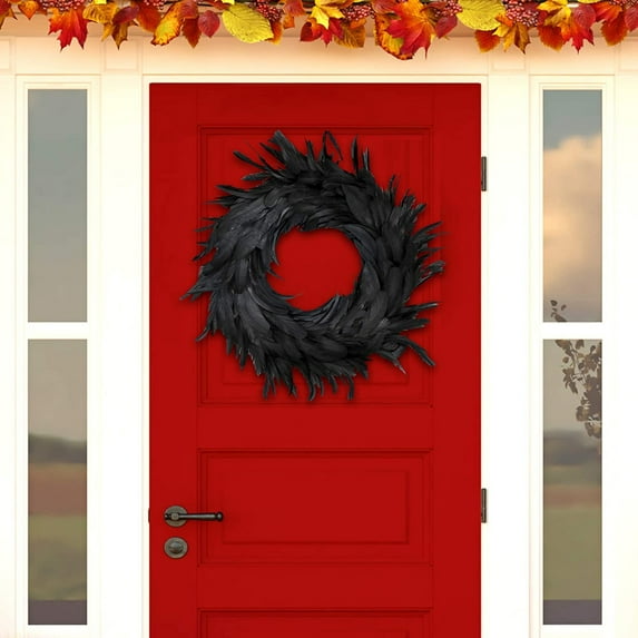 Clearance Wreath under $10,Door Front Wreath Ornaments Atmosphere Decoration Black Home Decor
