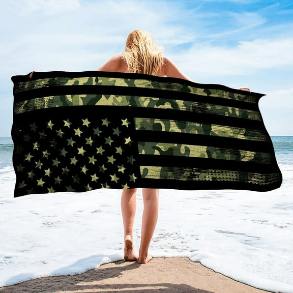 Clearance!XEOVHV Black Flag Beach Towel,30"x60" Microfiber Beach Towels for Travel, Quick Dry Towel for Swimmers Sand Proof Beach Towels for Women Men Girls Kids, Cool Pool Towels