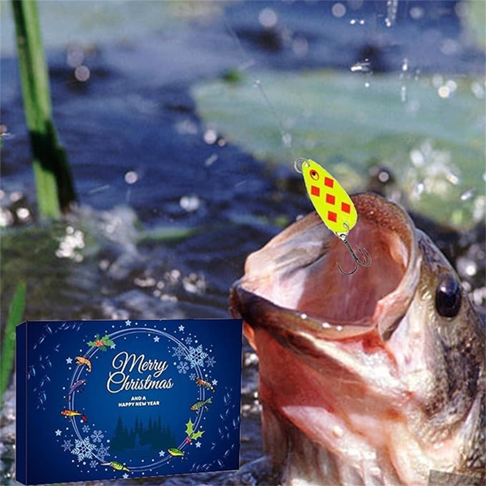 Clearance!XEOVHV Fish Advent Calendar 2023,Fish Lure Advent Calendar
