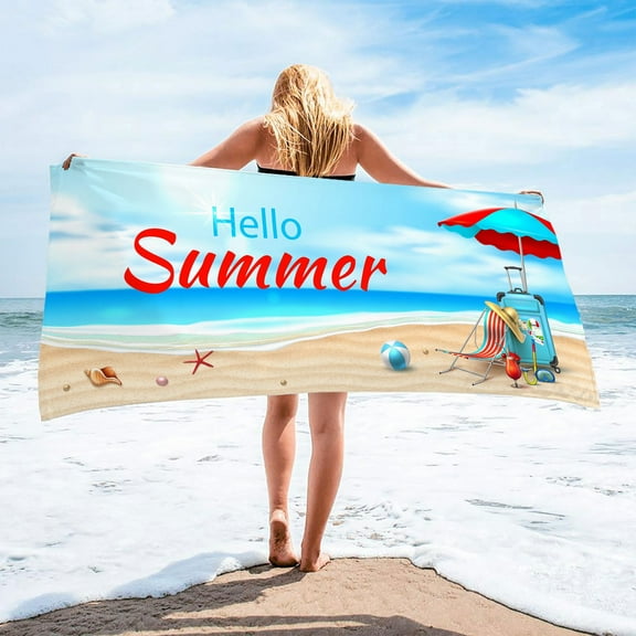 Clearance!XEOVHV Microfiber Beach Towel Super Lightweight Colorful Bath Towel Sandproof Beach Blanket Multi-Purpose Towel For Travel Swimming Pool 30x60 Inch