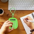 thumbnail image 1 of Clearance!XEOVHV Mini Calculator, Portable Pocket Candy Color PVC 8 Digits Electronic Calculator with Silicone Buttons and Keychain Buckle for Children Students(Green), 1 of 9