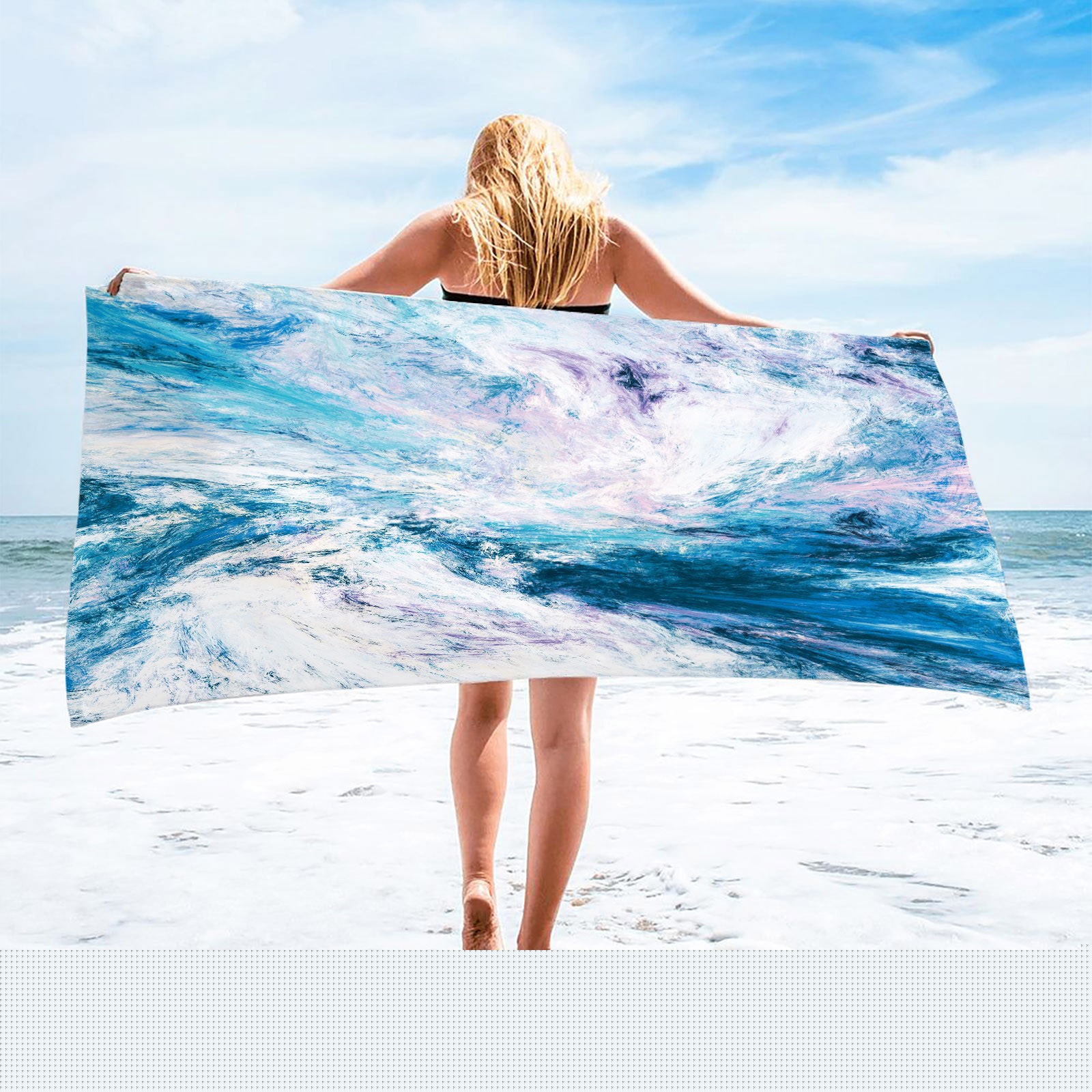 thumbnail image 1 of Clearance!XEOVHV Oversized Beach Towel - 30 x 60 Inch Extra Large Pool Towel, Soft Absorbent Fluffy Jacquard Beach Towel, Plush Cotton Bath Towels, Thick Swim Towel for Kids/Children/Adults on Clearan, 1 of 9