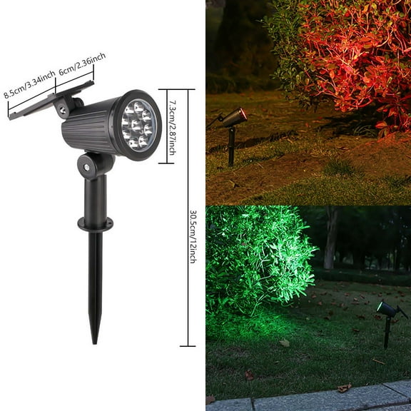Clearance!XEOVHV Solar Powered Waterproof Outdoor Spotlight with 3 Lighting Modes for Yard Garden, Trees, and Flag