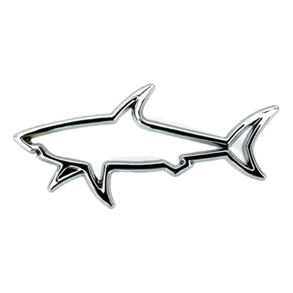 (Clearance) XIANXIAN 3 Inch Hollow Fish Shark Car Emblem Premium Metal 3D Car Badge Sticker Boot Trunk Decoration Fun Car Outside Decor Badge Unique Gifts for Men Women (Black)