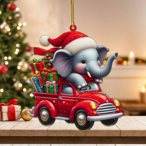 (Clearance) XIANXIAN Christmas Ornaments 2024,Colorful Car Christmas Decorations, Cute Creative Christmas Tree Hanging Ornaments, Acrylic Xmas Decor, Personalized Christmas Stockings for Car Lovers