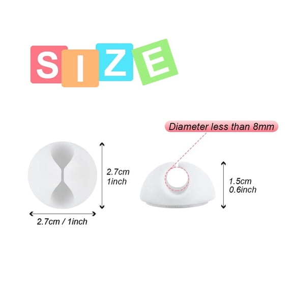 (Clearance) XIANXIAN Cord Organizer, 6 Pcs Cable Clips Under Desk Cable Management, Strong Adhesive Cord Holder for Nightstand Kitchen Appliances Car Wall Office Desk Phone Wire Keeper,White