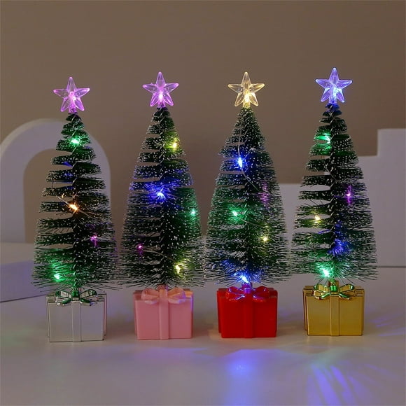 (Clearance) XIANXIAN Mini Christmas Tree with Lights, 4 Pack Tabletop Christmas Tree with LED Lights for Indoor Christmas Decorations Holiday Party Ornagment, Christmas Centerpieces for Tables