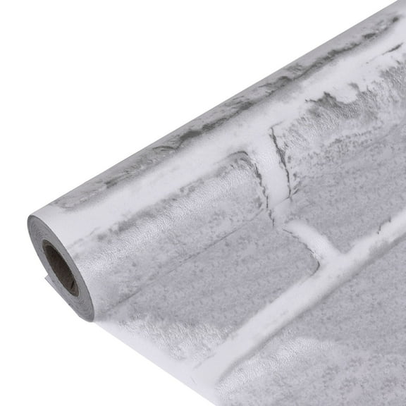 (Clearance) XIANXIAN Peel and Stick Wallpaper Brick White Gray Removable Wallpaper Peel and Stick Self Adhesive Faux Brick for Bedroom Backsplash Laundry Room Accent Walls