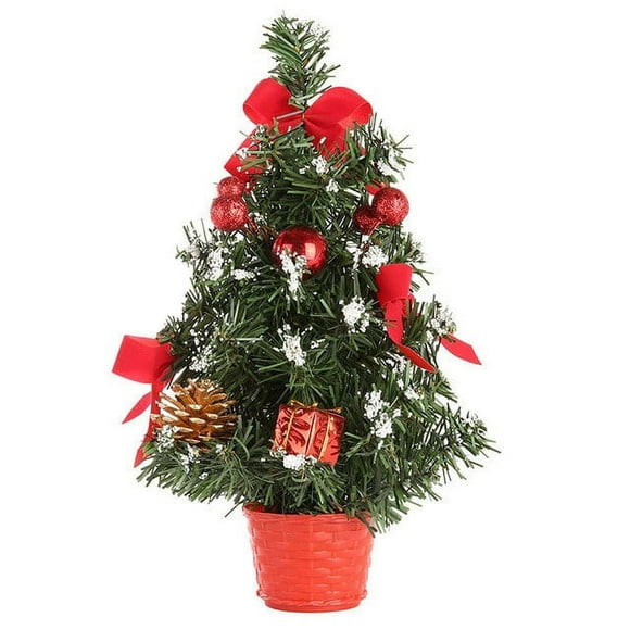 (Clearance) XIANXIAN Small Mini Christmas Tree 12 Inch,Tabletop Miniature Pine Christmas Tree with Hanging Ornaments, Artificial Xmas Tree, Best DIY Christmas Holiday Party Xmas Decorations
