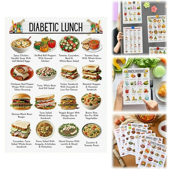 Clearance!XTORKIT 12 Pcs List Diabetic Food List and Meal Planner,Grocery & Shopping List for Nutrition That Supports Sugar Control and Diabetes Management.Portion Control, Grocery Guide