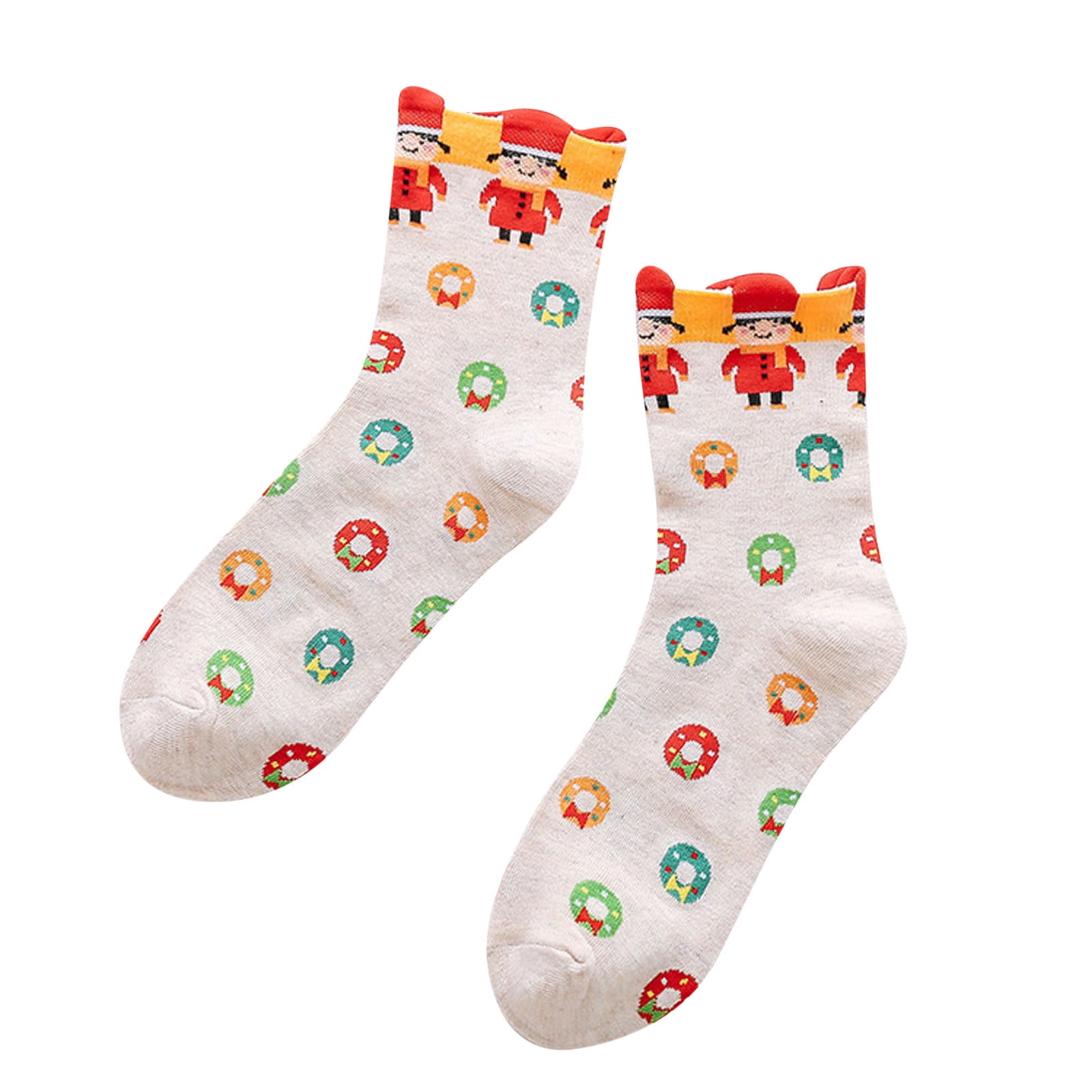 Clearance! XYBOMB 100 Cotton Socks,Midcalf Socks Women's Comfortable and Breathable Cute