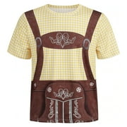 Clearance! XYBOMB Oktoberfest Outfits Men, Men's Oktoberfest Letter Print T Shirt Cotton Blend Athletic Short Sleeve Comfort T Shirt Oktoberfest Shirt, Mens T-shirts, Funny Tshirts Beige L