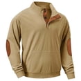thumbnail image 1 of XYBOMB Quarter Zip Pullover Men, Mens Sweatshirt Men's Long Sleeve Corduroy Hoodless Sweatshirt Fall & Winter Snap Top, Oversized Sweatshirt for Men, Cropped Sweatshirt Khaki 4XL, 1 of 2