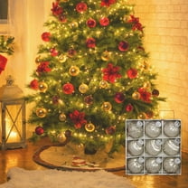 Xmas Decorations Ornaments Christmas Ball Ornaments Set-80mm/3.15" Gold Large Shatterproof Pastic Farmhouse Xmas Tree Decoration Delicate Hanging Ornaments (9 Counts,Gold)