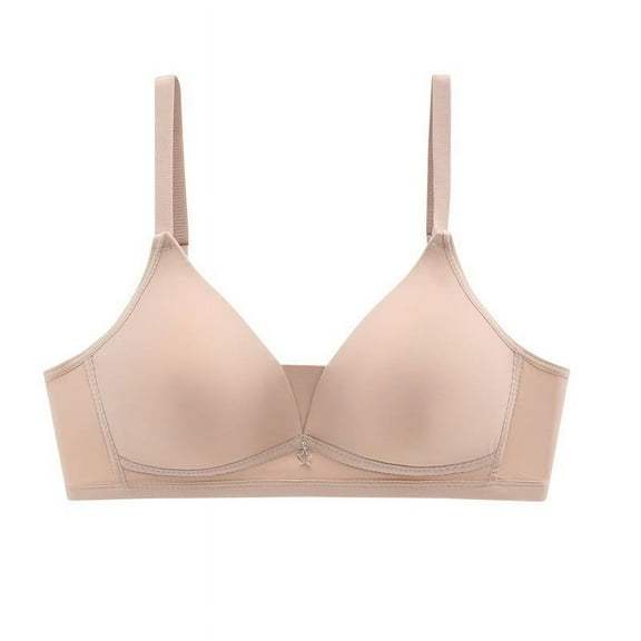 Xunlbb Wireless Bras Plus Size Women's Sexy Oversized Bra Thin Cup Gathered Lingerie Sexy Bra Large Chest Small Appearance(Beige,XL)