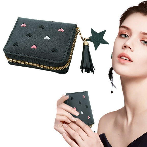 Clearance!Xurol Small Ladies Wallet,Womens Wallet,Wallet Cards Wallet Holder Pack Wallets Tri Mini Novelty Billfold Little Fold Delicate And Easy To Carry Available In A Variety Of Colors,Black