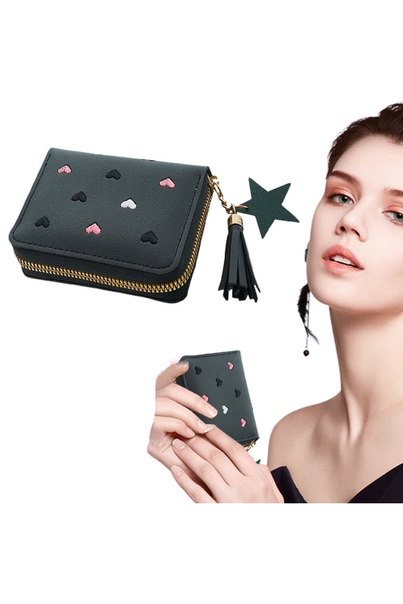 Clearance!Xurol Small Ladies Wallet,Womens Wallet,Wallet Cards Wallet Holder Pack Wallets Tri Mini Novelty Billfold Little Fold Delicate And Easy To Carry Available In A Variety Of Colors,Black