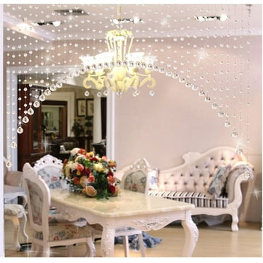 Clearance YAZHPA Crystal Beaded Curtain, Arched Door String Curtain, Hanging Doorway Room Divider Suitable for Home, Coffee House, Bedroom, Restaurant.