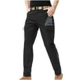 thumbnail image 1 of YLSDY Men Comfy Cargo Pants Straight Leg Outdoors High Waisted Wide Leg Joggers Casual Trendy Elastic Waist Sports Climbing Pants with Pockets Black XL, 1 of 6