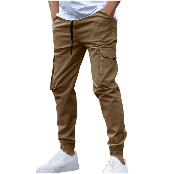 YLSDY Men's Spring and Winter Trousers Casual Sports Work Hiking Going Out Pants Lounge Slim Fit Leg Slim Trousers Pants Brown 4