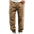 thumbnail image 1 of YLSDY Mens Baggy Cargo Pants Outdoors Sports Pants Drawstring Casual Loose Fit Elastic Waist Cotton Twill Cargo Pants Khaki 18, 1 of 7