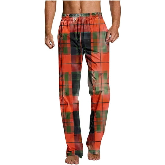 YLSDY Pajamas Pants Cute Homewear Pants Pants for Teens Mens Plaid Pajama Pants Casual Pj Pants Comfy Sleepwear Fuzzy Red S