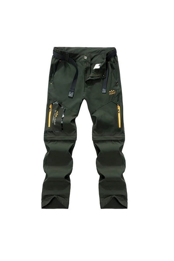 Tactical Pants for Men Men's Outddor Quick Dry Convertible Lightweight Hiking Fishing Zip Off Cargo Work Pants Trousers Army Green 8