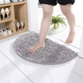 thumbnail image 1 of YOBOLK Bathroom Rugs,Bath Mat,Chenille Half Round Carpet Water Absorbing Foot Mat Bathroom Entrance Floor Mat Bedroom Toilet Bathroom Non Slip Mat Household 35x50cm, 1 of 6