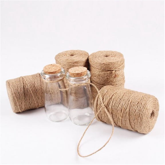 Clearance YOHOME 1mm Jute String Hemp Rope Wedding Gift Wrapping Cord Thread DIY Craft Decor 200M Gold