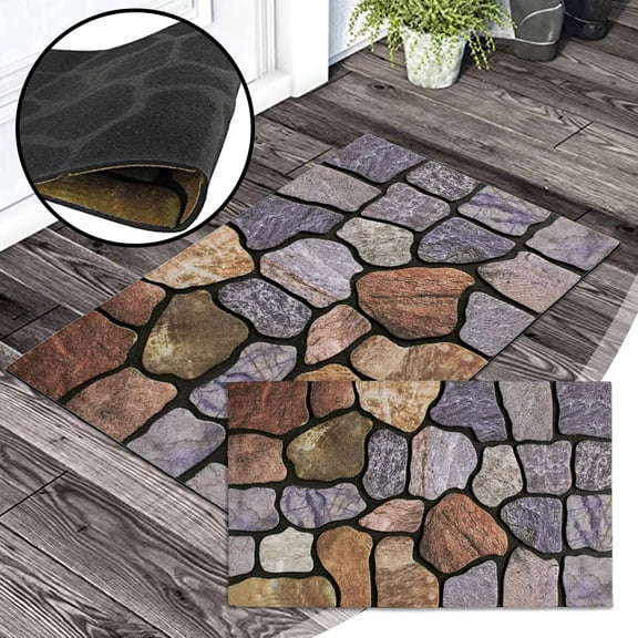 Clearance! YOHOME Outdoor Welcome Mat At The Front Door Entrance Non Slip Rubber Doormat Heavy Doormat Shoes Scraper Indoor Low-key Floor Mat