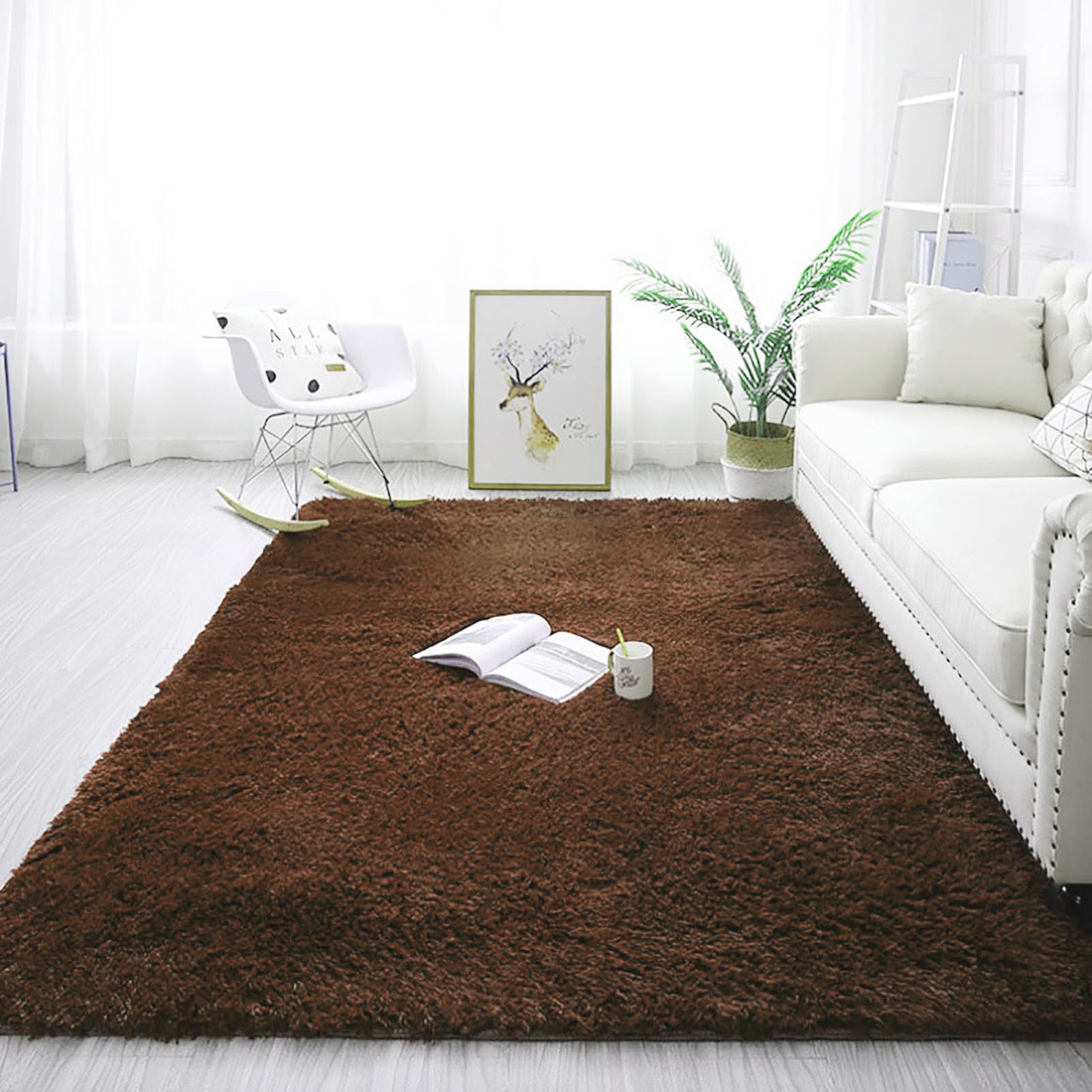 Clearance YOHOME Plush Carpet Ultra Soft Modern Area Rugs Square Shaggy