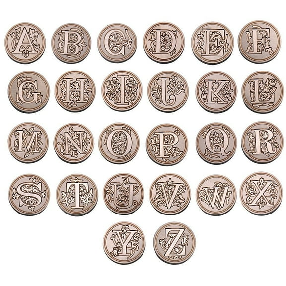 Clearance YOHOME Retro Classic Alphabet Initial Sealing Wax Seal Invitations Letter Brown